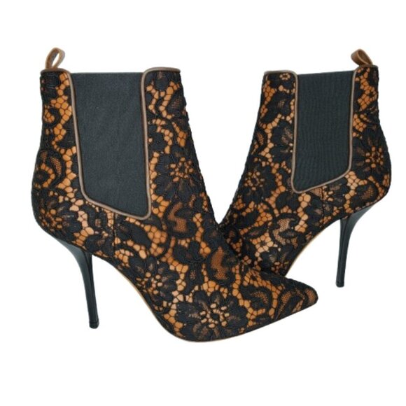 Givenchy Leather Lace Heeled Ankle Boots - Picture 6 of 9